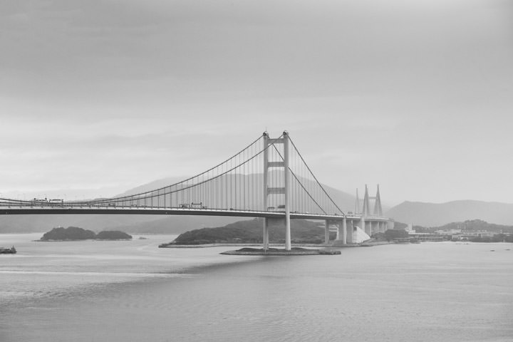 Tsing Ma Bridge 2 in black and white