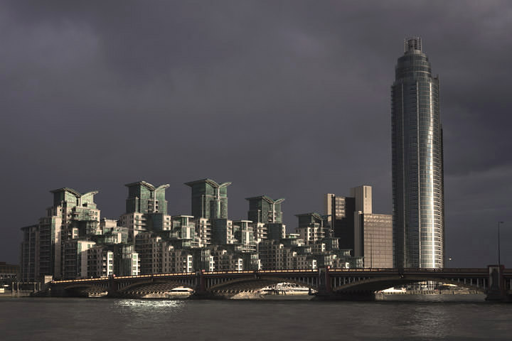 London's lost views -  of Vauxhall Bridge, St Georges Tower, St Georges Wharf